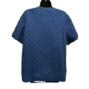 Dickies Scrub Top Navy/Horseshoes Print Short Sleeve V Neck‎ Pockets Size M thumbnail 4