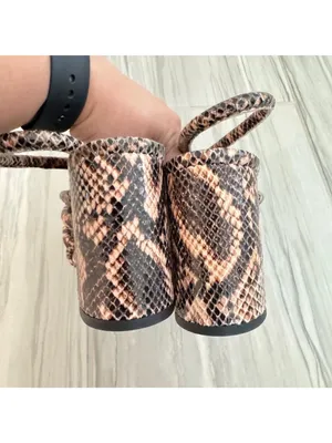 Free People Colette Shoes Size 6 Python Leather Caged Block Heel Sandal Mob Wife thumbnail 6