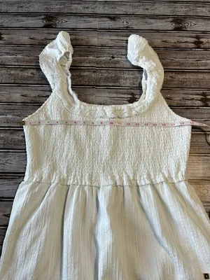 American Eagle Outfitters White Smocked Midi Coastal Dress Size XL thumbnail 7