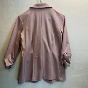women's casual, pink, three-quarter sleeve‎ blazer cardigan thumbnail 4