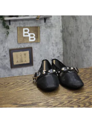 NWT Journee Collection Womens Naveah Mesh Studded Flats NAVEAH Black 8.5M thumbnail 8