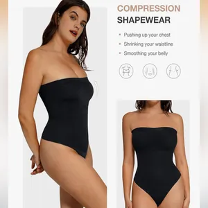 Lover-Beauty Shapewear Tummy Control Strapless Bodysuit Seamless Thong thumbnail 10