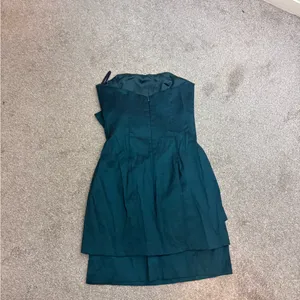 Jessica McClintock Vintage Taffeta Strapless Teal Emerald Green Party Dress thumbnail 7