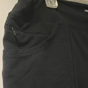 Lands' End wide leg Black sweat pants thumbnail 3