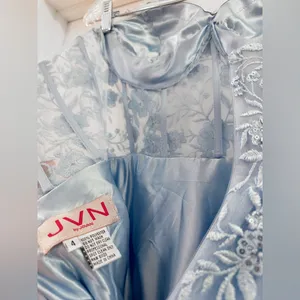 JVN by Jovani 00915 Strapless Long Ball Gown Prom Formal light Blue sz 4 thumbnail 8