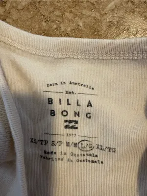Billabong White Ribbed Crop Tank with Pastel Sunset Graphic thumbnail 2