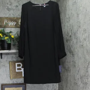 NWT Tommy Hilfiger Womens Plus Scuba Crepe Cocktail and Party Dress Black 20W thumbnail 3