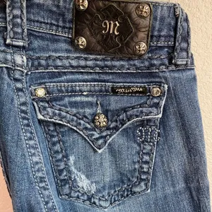 Miss Me Jeans Womens Sz 28‎ boot cut denim Embellished stitiching flap Pockets thumbnail 7