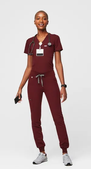Figs Maroon Zamora Joggers Scrub Pants thumbnail 2