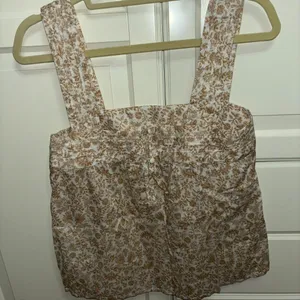 Faherty Ozette Vines Tank Top Floral Organic Cotton Square Neck thumbnail 4