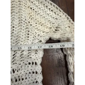 Carolyn Taylor Crochet Cardigan Womens XL Cream Button Shrug‎ Cottagecore Boho thumbnail 9
