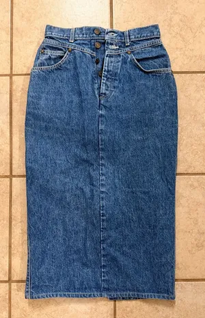 Vintage Levi’s Made in USA Denim Maxi Skirt thumbnail 1