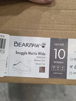 Bearpaw Women's Snuggle Martis Slippers Sz 10 WIDE Brown Faux Shearling Slip-On thumbnail 4