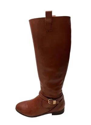 AVA & AIDEN All Leather Brown Zippered Knee High Fashion Riding Boots Sz 6 thumbnail 4