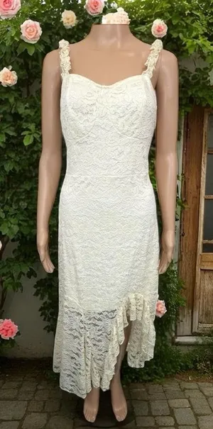 Elegant Lace White Dress New thumbnail 1
