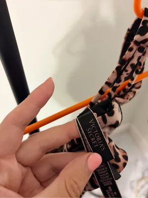 PINK Victoria's Secret Leopard-Print Strappy Sports Bra in Brown and Black thumbnail 6