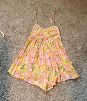Pink Floral Sundress Romper thumbnail 1