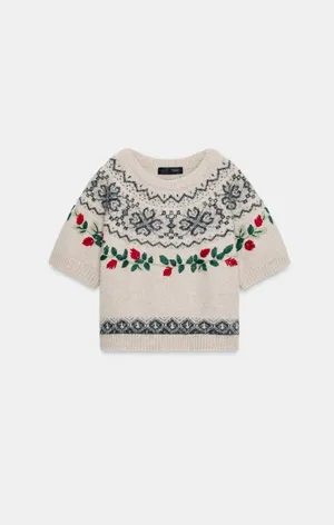 ZARA Short Sleeve Sweater Top thumbnail 2