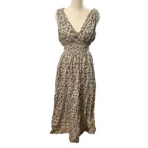 Old Navy brown floral maxi dress flattering Small Flowy thumbnail 2