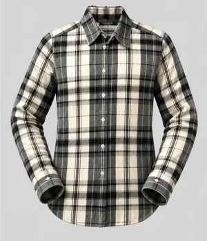 Lauren Ralph‎ Lauren Button-Up Shirt Womens Size Small Plaid Black Cream Long thumbnail 1