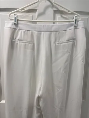 Lafayette 148 Women’s Finesse Crepe Gate Full Leg Pants Size 16 White EUC Dressy thumbnail 2