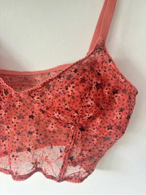 Free People Intimately Red Bralette Mesh Lace Dainty Stars Festival Concert thumbnail 2