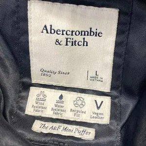 Abercrombie & Fitch Women's Black Long Sleeve Quilted Puffer Coat Jacket Size L thumbnail 4