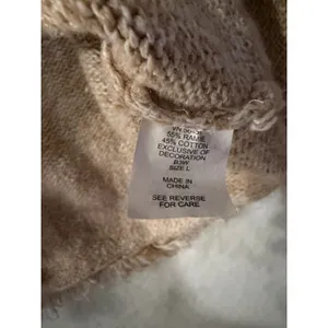 Haband Floral Embroidered Fringed Cardigan Sweater Beige Tan Large Vintage Style thumbnail 9