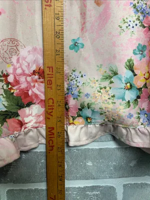 CherryBetty Pink Floral Ruffle Button Front Jacket Blazer Med Cottagecore Romant thumbnail 7
