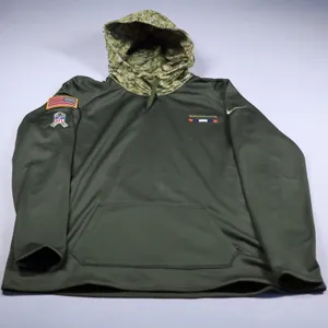 Nike Dri-Fit Denver Broncos Hoodie Women 2XL Green Salute Service Camo NFL 2018 thumbnail 2