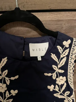Mable Navy Embroidered Skirt Set thumbnail 3