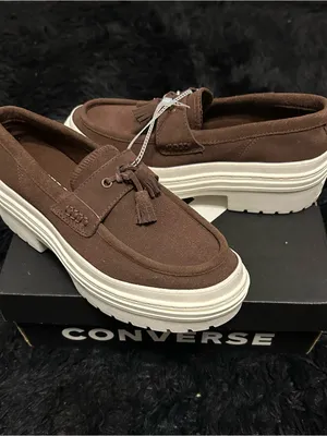 CONVERSE Chuck Taylor brown suede platform loafer slip on shoes women’s 8.5 new thumbnail 8