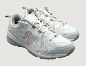 New Balance 608 v5 Sneakers 10.5 Women 9 Men White Pink Leather WX608WP5 thumbnail 1
