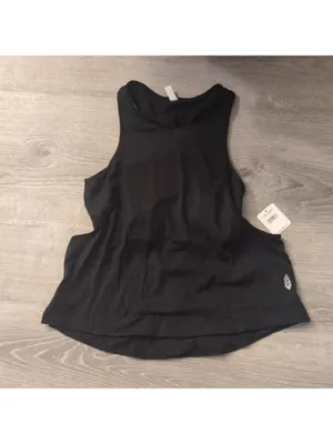 Free people black rise to run cami size large thumbnail 2