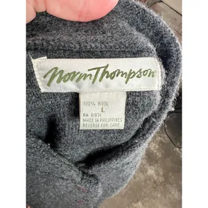 Norm Thompson coat wool patch pockets gray Size L thumbnail 8