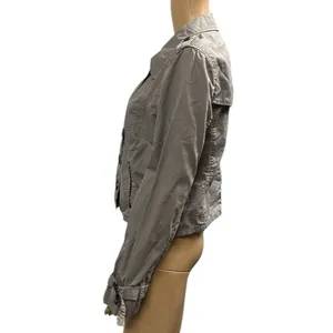 Caslon Cotton Tan Khaki Button Up Lightweight Jacket Imported Womens Large thumbnail 8