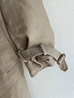 vintage Sears Fashions double button trench coat in beige 1970’s Women’s Sz L thumbnail 8