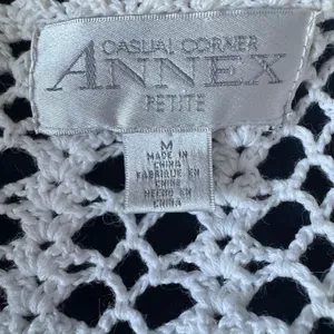 Vintage Casual Corner Cottage Core Crotchet Cotton Knit Cardigan Sweater thumbnail 5