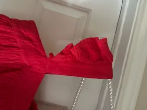 New In Solid Red Crop Top & Pants Set Size L thumbnail 3