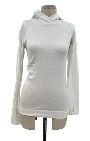 Lululemon Rest Less Hoodie‎ Long Sleeve Seamless Stretch Textured White Size 2 thumbnail 1