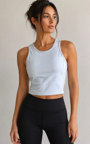 P.E Nation Women’s Active Tank Top Small Blue Cropped Athletic Workout Top thumbnail 1