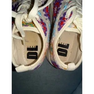 DL 1990 Crochet Granny Square Platform Sneakers Multicolor Boho Shoes Womens 7.5 thumbnail 5