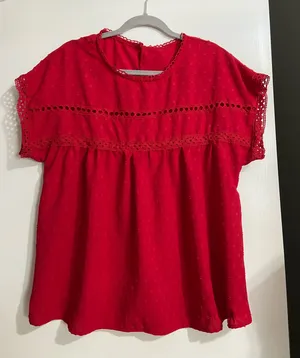 Red Lace Top Shein thumbnail 1