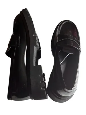 Old Navy Chunky Heel Women's Black Penny Loafers Size 8 New With Tag thumbnail 5
