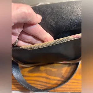 Burberry Vintage Black Crossbody Bag with Nova Check trim magnetic snap on flap thumbnail 10