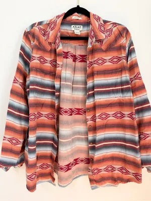 Ariat® women Holden Retro Garnet Long Sleeve button down size 2X thumbnail 1