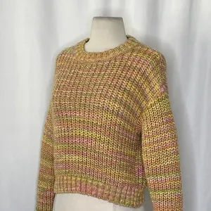 ANTHROPOLOGIE Ribbed Obi Melange‎ Crewneck Sweater Pullover Knit Marled Small thumbnail 7