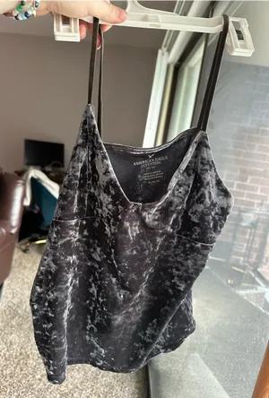 American Eagle Outfitters Gray Velvet Cami thumbnail 1