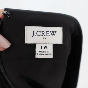 J.Crew Skirt Womens 16 A-Line Mini Black Faux Leather Back Zip Excellent thumbnail 2
