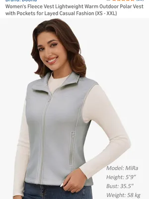 Light Gray Women’s Zip-Front Fleece Vest thumbnail 4
